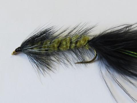 3-pack Crystal Woolly Bugger Size 8 Olive Black Bead Head Trout