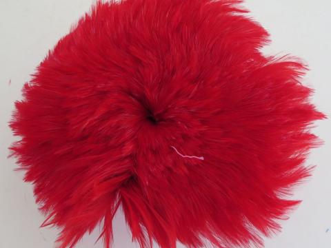 Red Rooster Hackle Strung Feathers