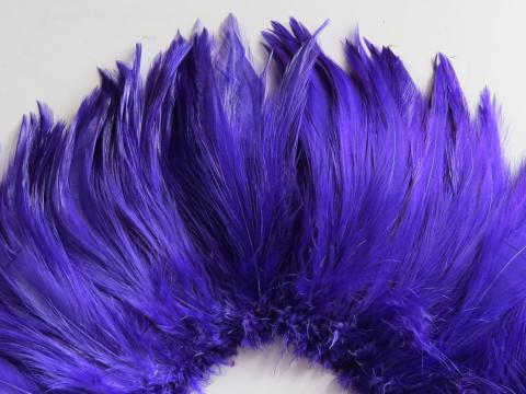 Purple Rooster Hackle Strung Feathers